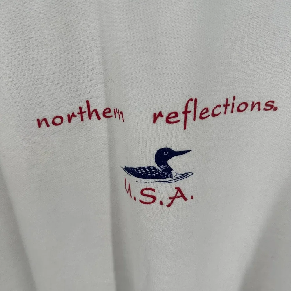 Vintage Northern Reflections Classic Crew Neck Pullover Sweatshirt‎ White M NWT